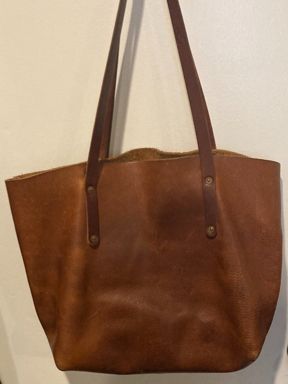 Go Forth Goods Large Leather Avery Tote Saddle - Picture 3 of 11